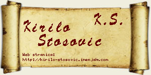Kirilo Stošović vizit kartica